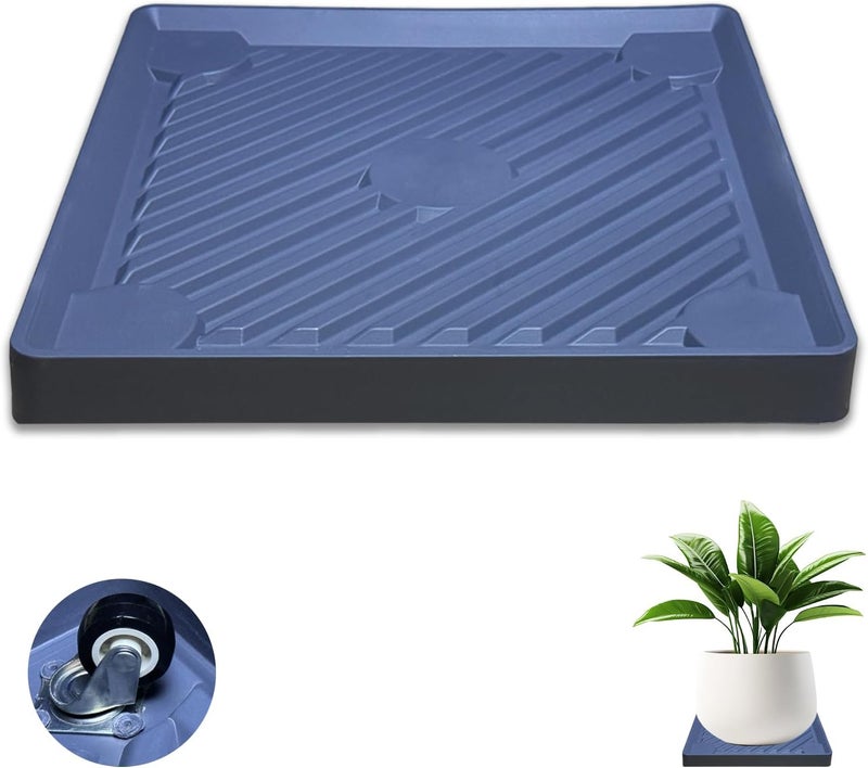 Dcpes Store 14.5” Plant Caddy with Wheels, Square Rolling Plants Stand Saucer with Hidden Casters, Indoor Plant Tray, Heavy Duty Wheeled Plant Dolly, Planter Caddies Pots Mover Holders, Gray - Image 1